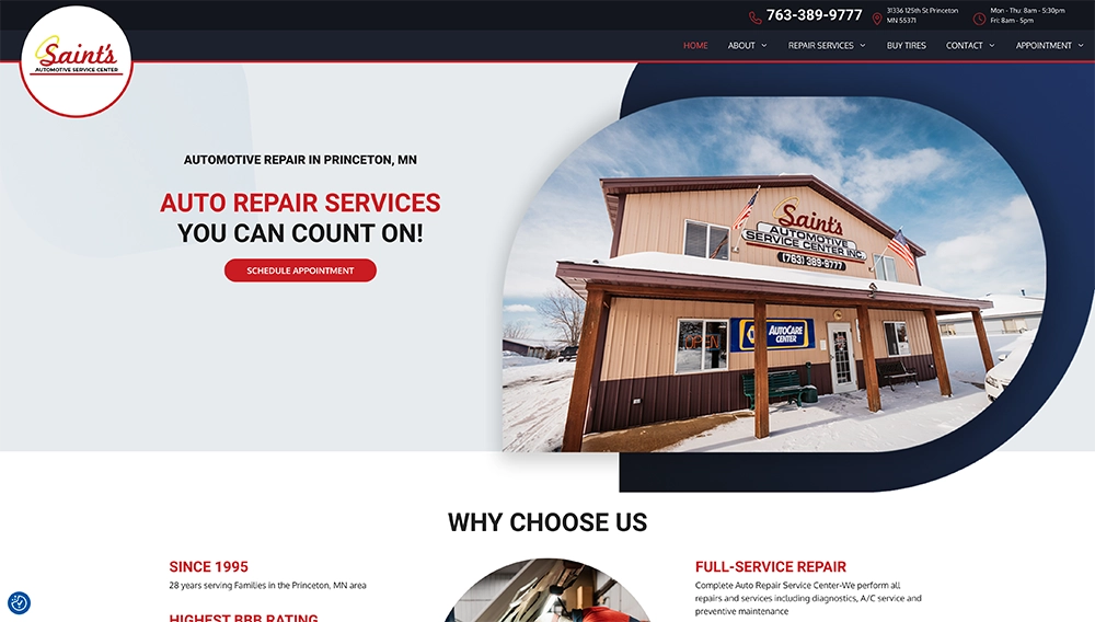 Saints Automotive website